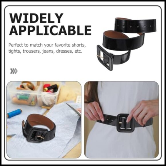 Vintage Square Buckle Wide High Waist Belt for Dresses Coats Skirts main image 4
